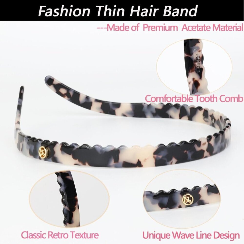 Eyewear Headband Women Girls Flex No Pressure Acetate Fashion Hair Accessory - Picture 5 of 7